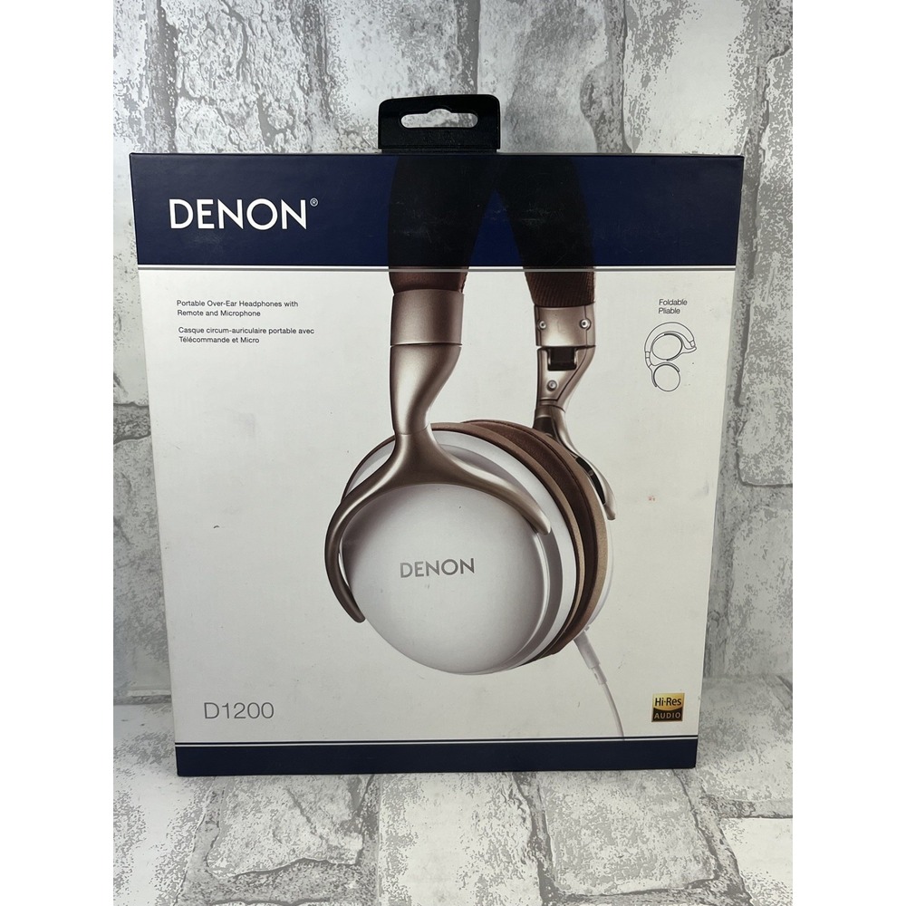 Denon AH-D1200 Over-Ear Headphones w/ in-Wire Remote and Mic BROWN NEW Open Box